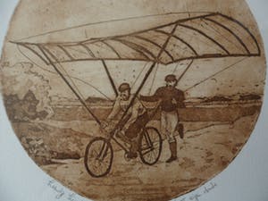 Leentje Linders - Ets. Titel, "De Vliegende Fiets". kopen? Bied vanaf 20!