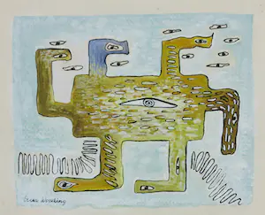 Erica Wesseling - Gouache en Oost-Indische inkt, Ogenbeestje kopen? Bied vanaf 1!