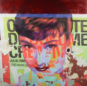 Karin Vermeer - Gemengde techniek op doek, Audrey Hepburn kopen? Bied vanaf 35!