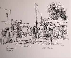 Jan Rodrigo - 3 stadsgezichten van Luxor (Egypte) verkocht voor € 50!