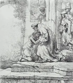 Rembrandt van Rijn - De thuiskomst van de verloren zoon, ets kaufen? Bieten Sie von 75!
