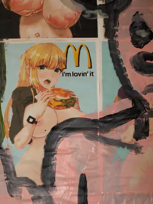 Peter Klashorst - Acrylverf en collage op doek – GROOT , 195 x 75 cm - 2021 kopen? Bied vanaf 1!