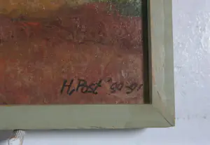 Harmen Klaas Post - Olieverf op paneel, Landschap met water - Ingelijst kopen? Bied vanaf 150!