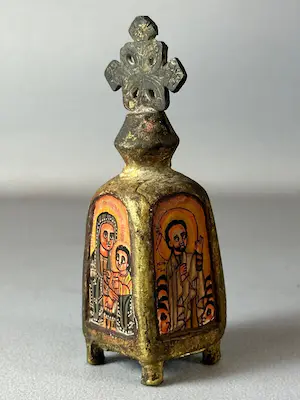 Ethiopie - 231050 - Old Brass Handpainted Ethiopian Coptic altar icon - Ethiopia kopen? Bied vanaf 120!