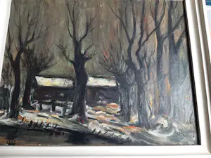 Jacques Mels - Olieverf op doek, winters landschap. kopen? Bied vanaf 80!
