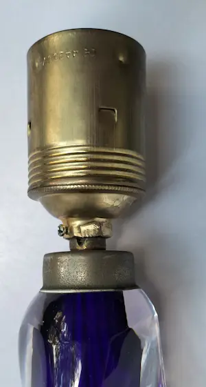 Val-Saint-Lambert - Hoge lampvoet van kristalglas kopen? Bied vanaf 40!