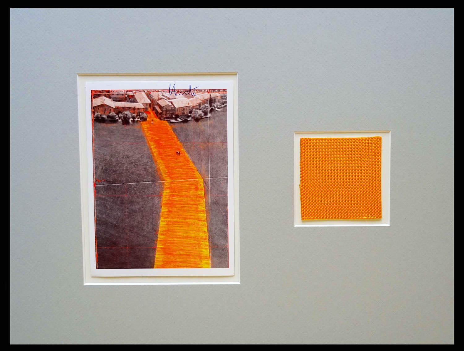 Christo - Collage Project Floating Piers - Lake Iseo - handgesigneerd inc. stofmonster verkocht voor € 129!