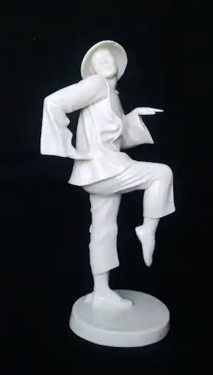 Dorothea Charol - JUGENDSTIL / ART DECO PORSELEINEN BEELD VAN DANSENDE OOST-AZIATISCHE VROUW verkauft für € 360!