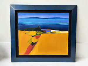 Pascal Etchenic - Olieverf van Mediterraans landschap met titel: 'Champ jaune' verkauft für € 43!