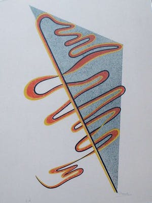 Cesar Domela - ingelijste litho: geometrische compositie kopen? Bied vanaf 150!