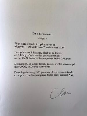 Hugo Claus - Kleurenlitho - Winter 1 - 1979 - 105/300 + gesigneerde colofon kopen? Bied vanaf 75!