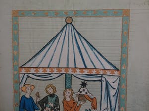 Niet of onleesbaar gesigneerd - Afbeeldingen van middeleeuwse Minnesangers kopen? Bied vanaf 1!