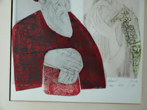 Abraham Yakin - Ingelijste kleurenets , Joodse mensen – E/A nr. 42/48 – 78 x 48 cm. kopen? Bied vanaf 80!