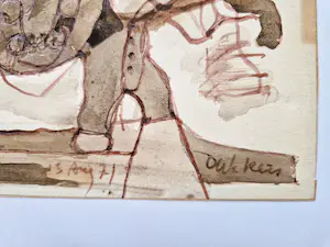 Ed Dukkers - karakteristieke gemengde techniek - 1971 - "Olifant" - gesigneerd kopen? Bied vanaf 33!