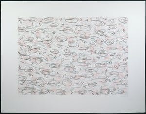 Sian Ang - Litho, Compositie in zwart en roze kopen? Bied vanaf 1!