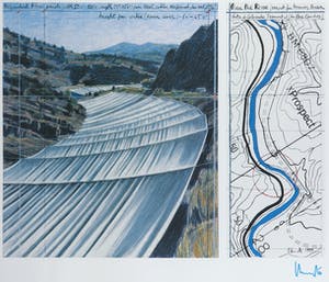 Christo - Handgesigneerd exemplaar Over the river - Ingelijst kopen? Bied vanaf 1!