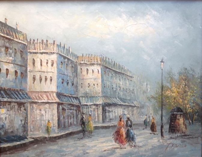 Niet of onleesbaar gesigneerd - Winters stadsgezicht Parijs kopen? Bied vanaf 1!