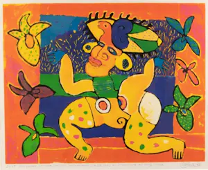 Clemens Briels - Kleurenzeefdruk OUR GUIDE SHOWED US THE ORCHIDS kopen? Bied vanaf 110!