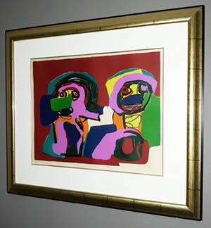 Karel Appel - Figuren, litho (prachtig ingelijst, groot) kopen? Bied vanaf 895!