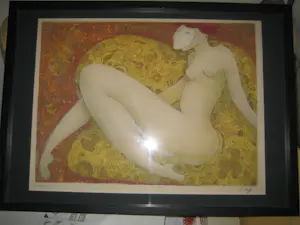 Linda Le Kinff - LITHOGRAFIE 1978 LINDA LE KINFF "NAAKT MET MASKER" kopen? Bied vanaf 500!