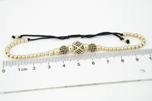 24 - Fijn Oosters gedeeltelijk gouden 14krt dames Armband met zwarte steentjes. kopen? Bied vanaf 190!