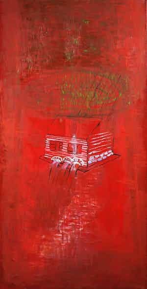 Jaap Jaquet - Olieverf op doek, Huis (Groot) verkocht voor € 1!