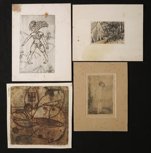 Ab Steenvoorden - Willie van Haard, A.B. Kwadijk e.a., Lot van 8 werkjes in diverse technieken kopen? Bied vanaf 1!