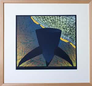 Antje Veldstra - Houtdruk, nieuw ingelijst, verkocht voor € 60!