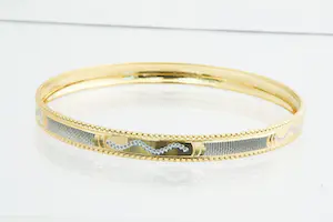 24- Elegante, mooi bewerkte 22 karaats gouden bi-color unisex armband - gekeurd kopen? Bied vanaf 730!