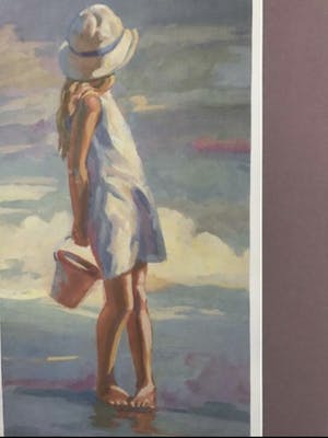 Niet of onleesbaar gesigneerd - Meisje aan het strand kopen? Bied vanaf 1!