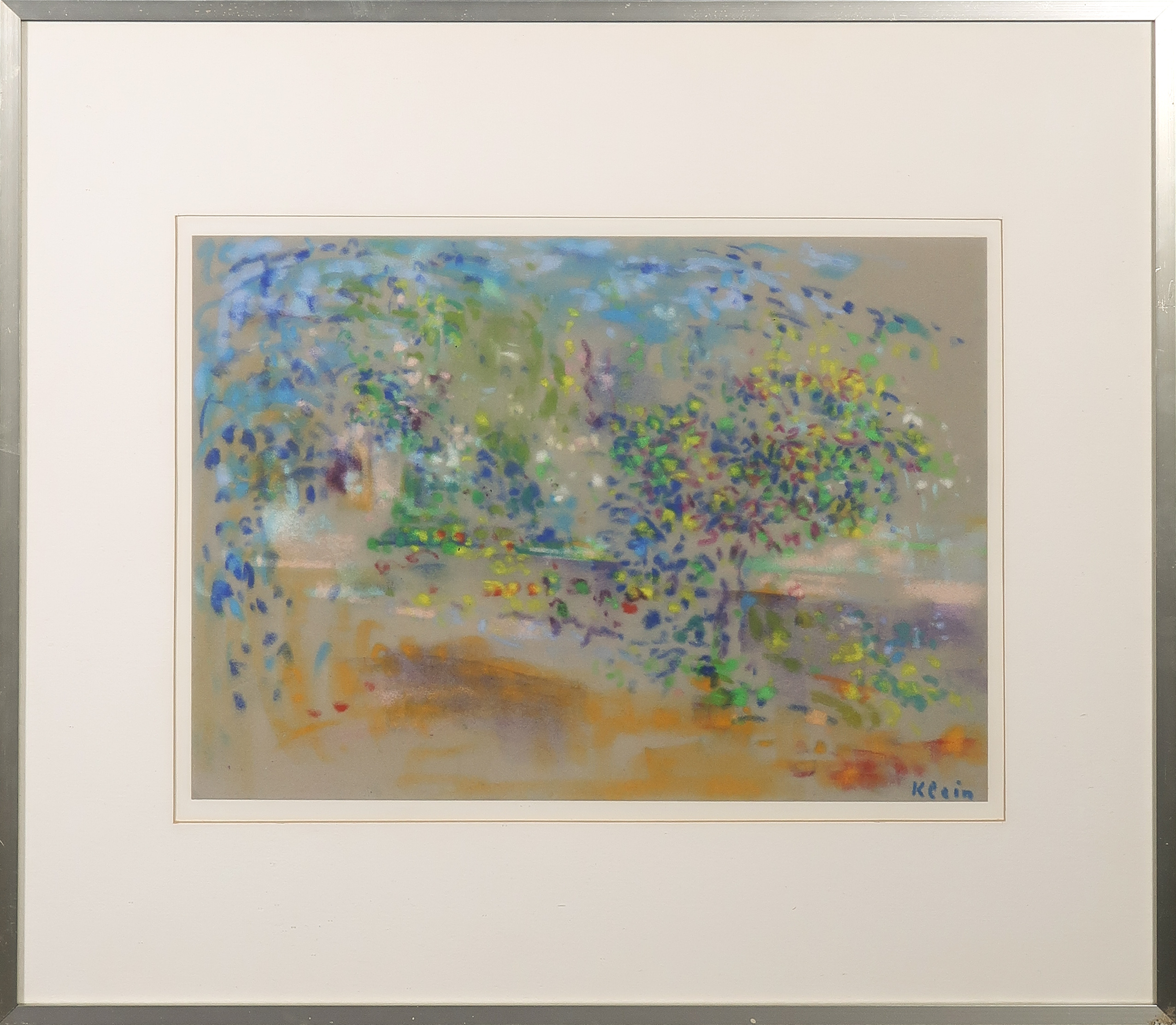 Frits Klein - Pastelkrijt op papier, Zonder titel - Ingelijst verkocht voor € 150!