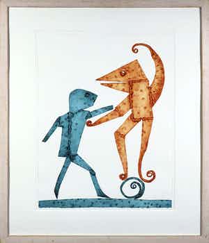 Reinhoud D'Haese - Kleurenets, Make up your mind - Ingelijst verkocht voor € 200!