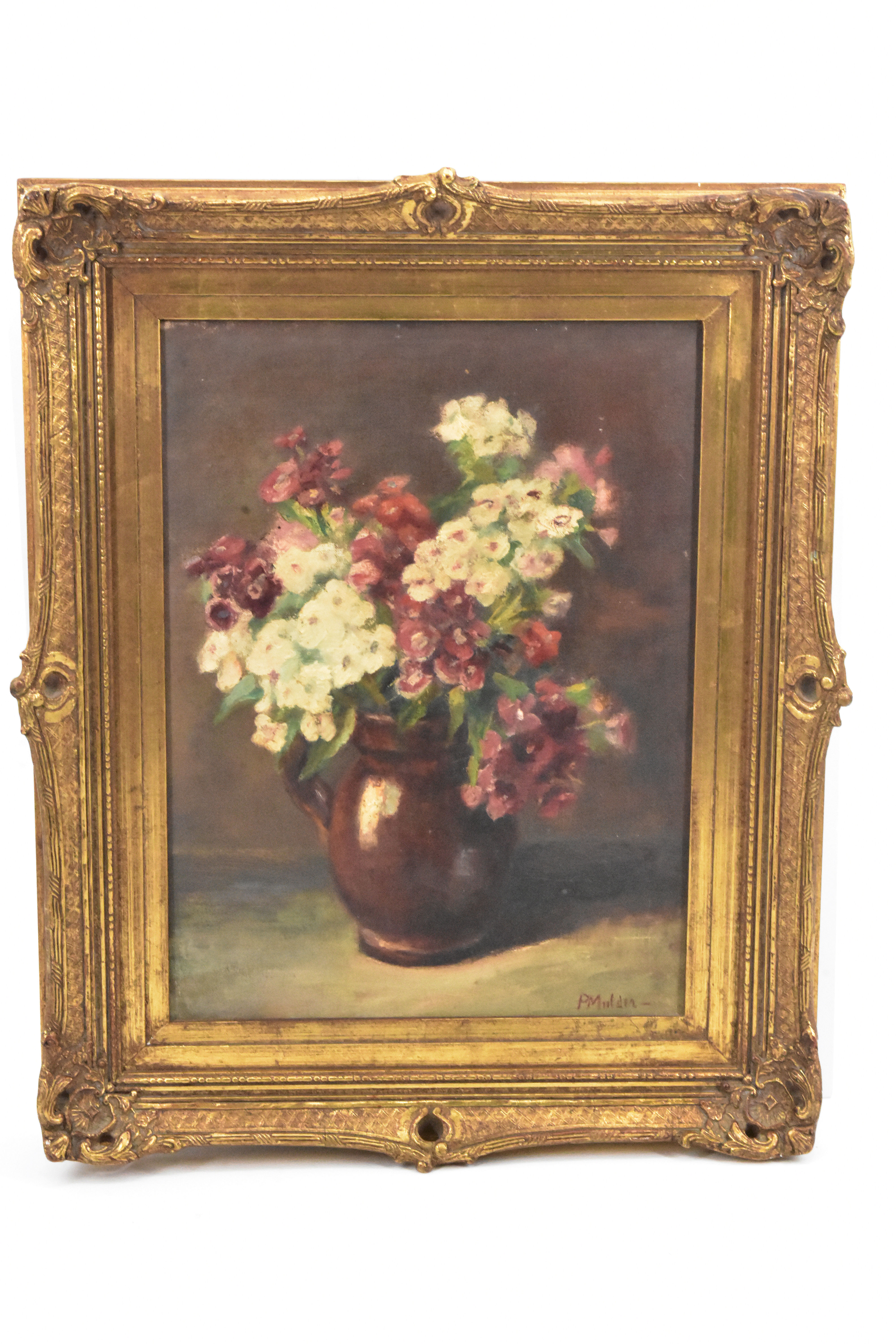 Buy Peter Mulder - Bloemstilleven - Boeket in een kruik? Bid from 50!