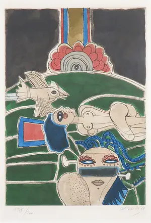 Corneille - Kleurenets, Reclining nude - Ingelijst kopen? Bied vanaf 250!