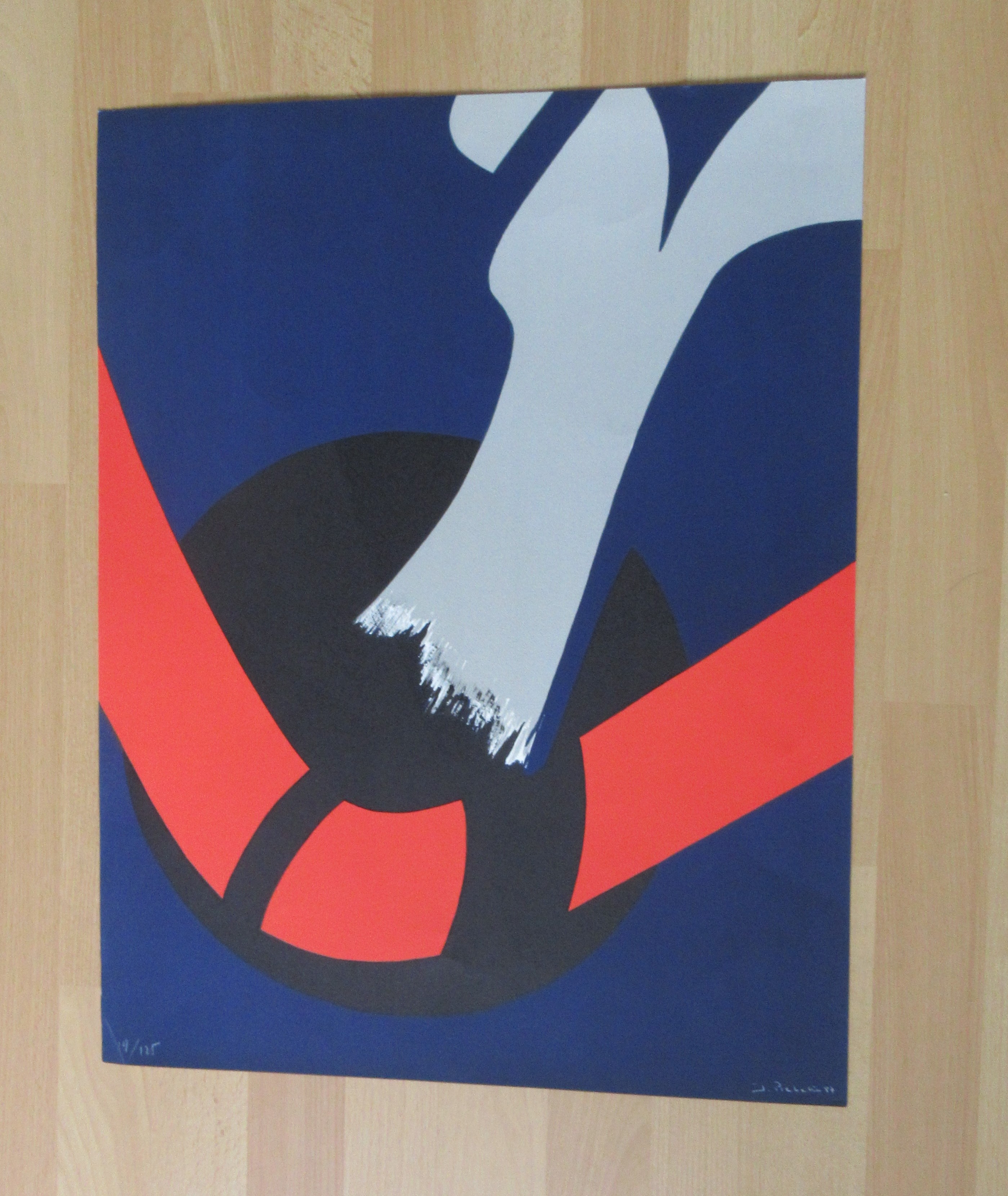 Niet of onleesbaar gesigneerd - Abstracte Zeefdruk - gesigneerd - oplage 125 stuks kopen? Bied vanaf 1!