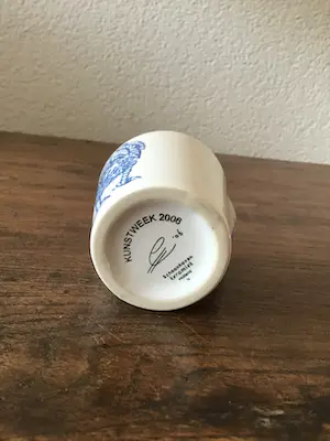 Jacques Tange - En Jeroen Hermkens , set van 6 unieke kunst eierdopjes mét lepels, keramiek kopen? Bied vanaf 50!