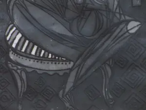 Theo Beerendonk - Kubistisch koppel op stoel - Ets kopen? Bied vanaf 30!