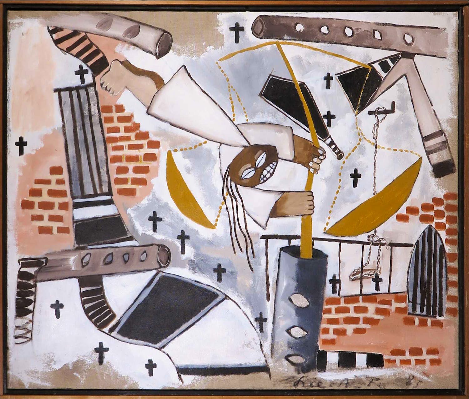 John Lie a Fo - Acryl op doek, Zonder titel - Ingelijst (Groot) kopen? Bied vanaf 500!