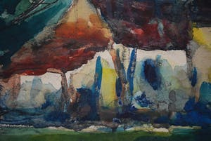 Aris Knikker - (Frans) landschap -ingelijste aquarel kopen? Bied vanaf 35!