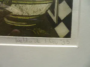 Laetitia de Haas - Ets, Keukentafel. kopen? Bied vanaf 35!