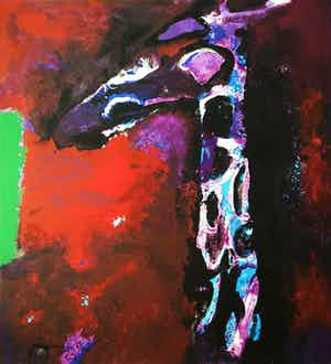 Nico Molenkamp - ingelijste zeefdruk: Giraffe (keurige lijst) verkocht voor € 299!