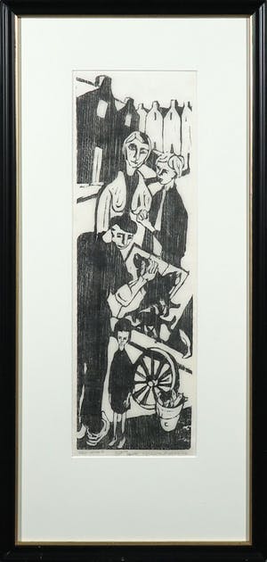 Fon Klement - Houtsnede op Japans papier, Het Kind - Ingelijst kopen? Bied vanaf 50!