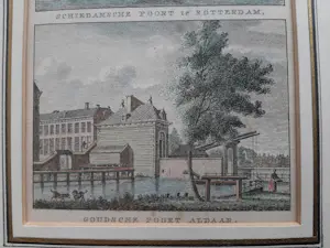 Carel Frederik Bendorp (I) - 1793. Rotterdam. Schiedamsche Poort en Goudsche Poort kaufen? Bieten Sie von 30!
