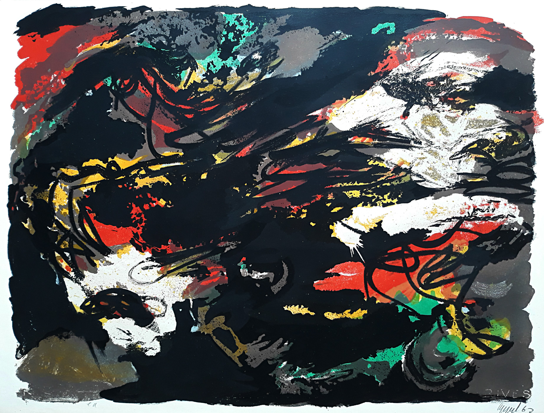Karel Appel - Au pays noirs, litho verkocht voor € 1150!