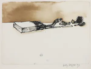 Hetty Steyger - Inkttekening, Lucifer - Ingelijst kopen? Bied vanaf 1!