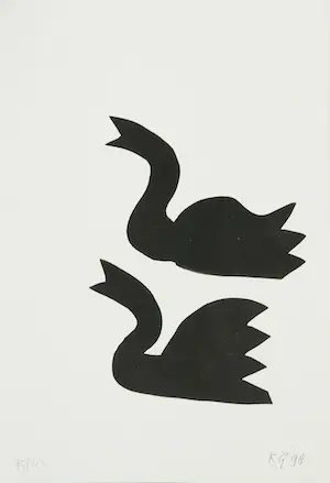 Klaas Gubbels - Uitgave met vier handgesigneerde linosneden, Schuldige Hond kopen? Bied vanaf 500!