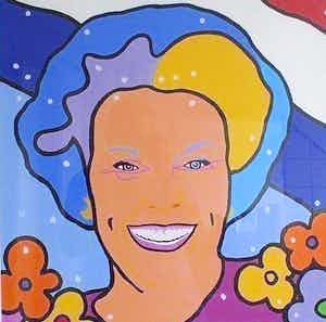 Shunyam - Kleurenzeefdruk ROYAL SMILE Handgesigneerd. verkocht voor € 45!