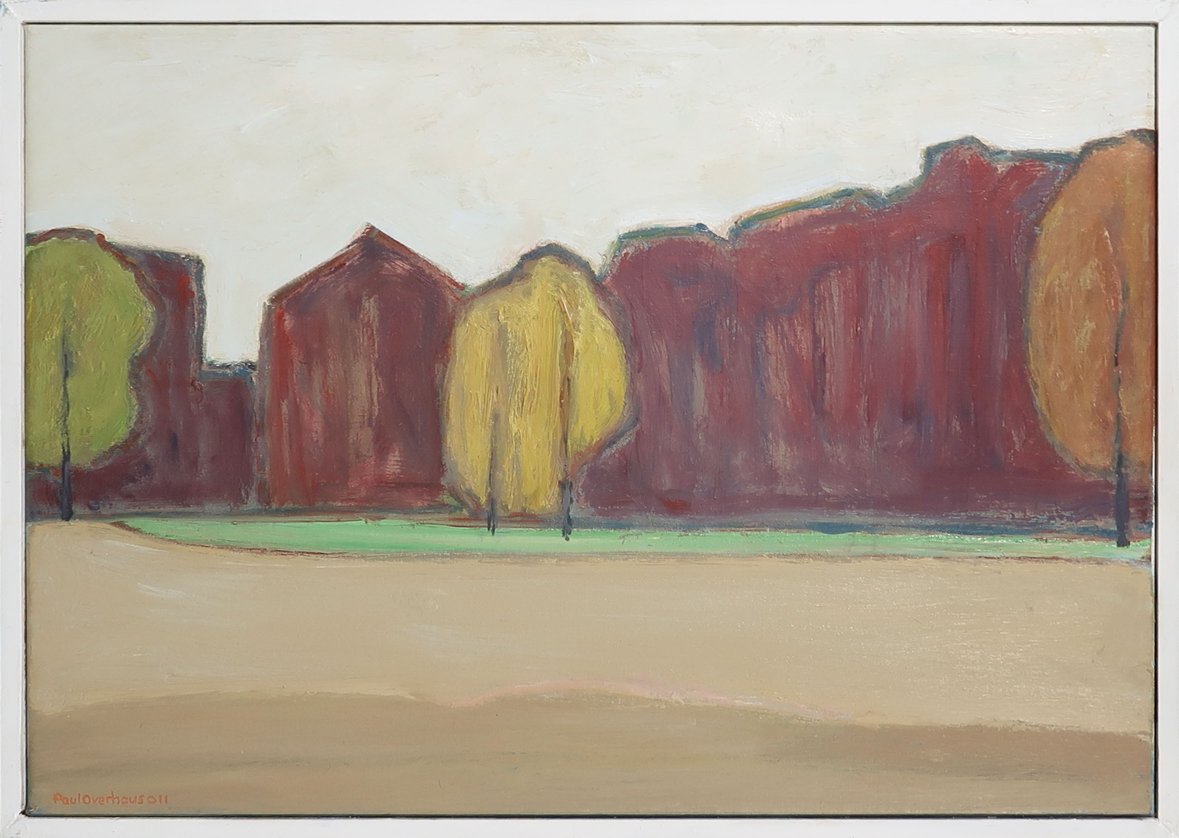 Paul Overhaus - Olieverf op doek, Tegenlicht - Ingelijst verkocht voor € 1!