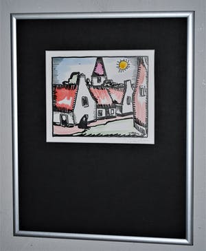 Toon Tieland - Dorpsgezicht - handgekleurd en handgesigneerd kopen? Bied vanaf 50!