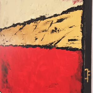 John Foppen - Red + Gold in Symphony........ # K 02. XL. Groot kopen? Bied vanaf 169!